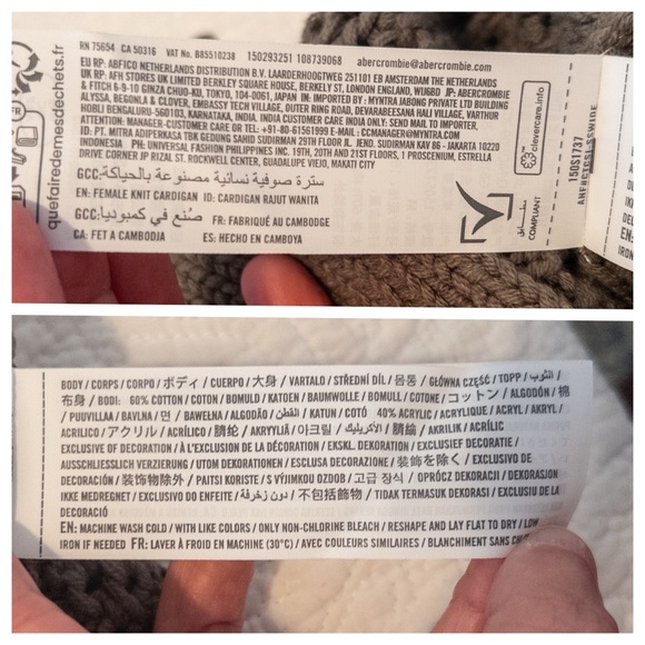 NWT Abercrombie Textural Stitch Belted Shawl Collar Cardigan Olive Green Size M - Picture 11 of 13